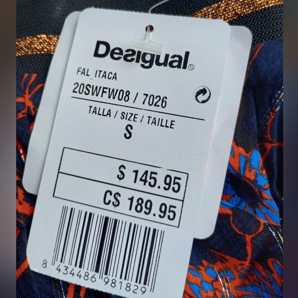 NWT Desigual Women's Falda Itaca Skirt Multi Color Handkerchief Style Size Small - Picture 7 of 15